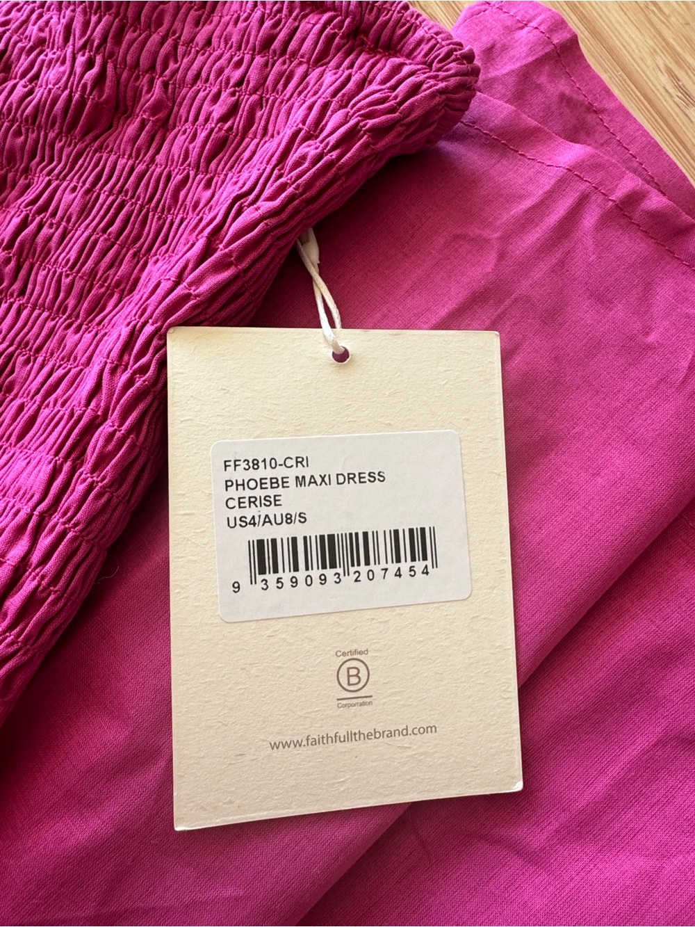 Faithfull the Brand Phoebe Maxi Dress in Cerise - Picture 6 of 12